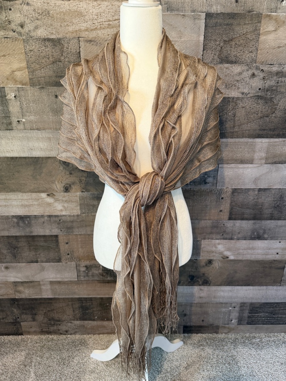 Long Boho Scarf with ruffles
